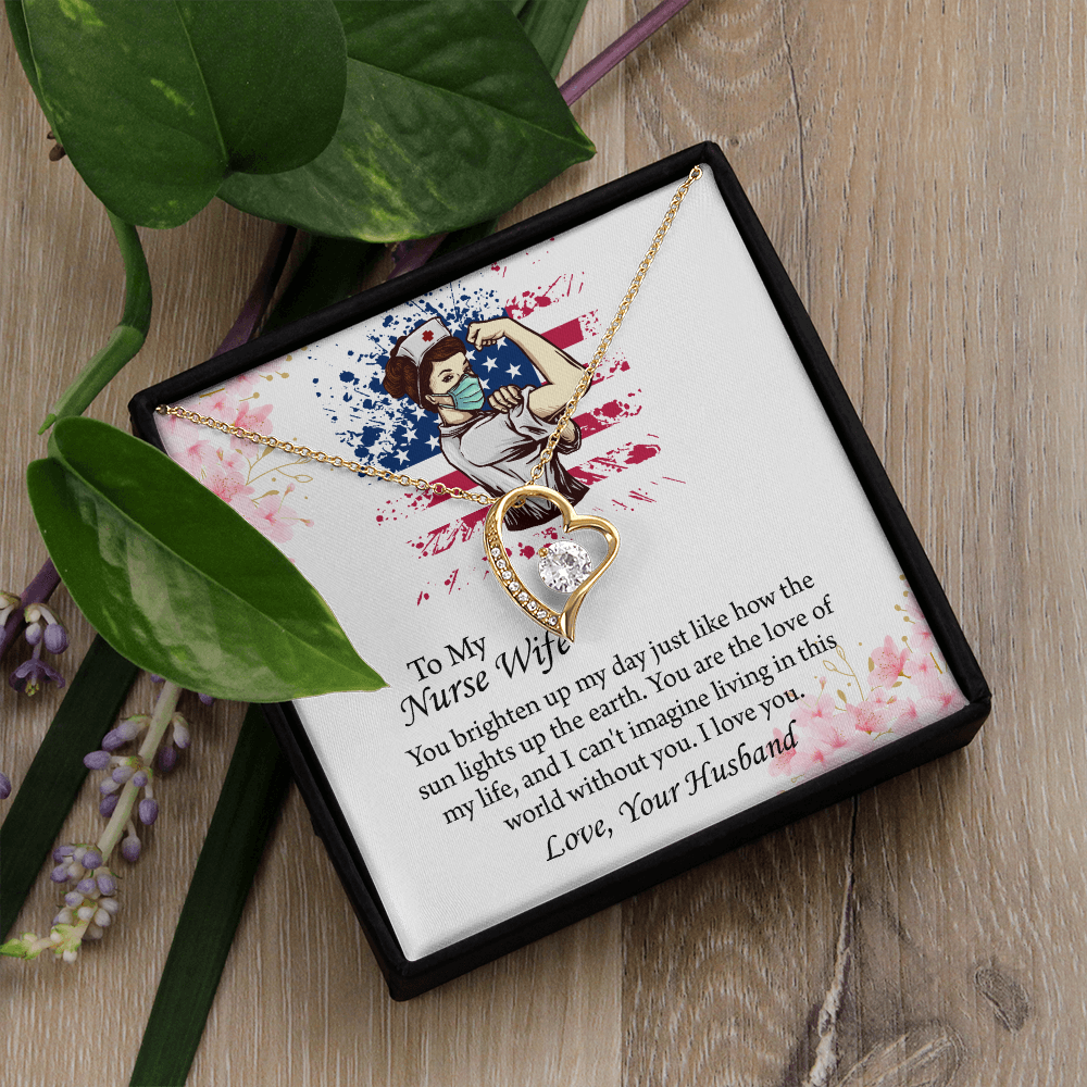 To My Nurse Wife Forever Love Necklace, Anniversary Gift for Wife, Wife Birthday Gift, Nurse Graduation Jewelry Gifts