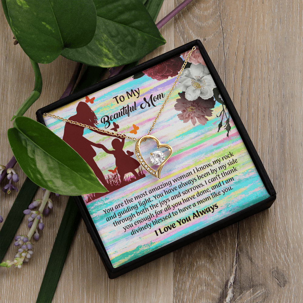 To My Beautiful Mom Necklace, Mothers Day Gift To Mom, Thoughtful Present from Son, Mom Necklace From daughter