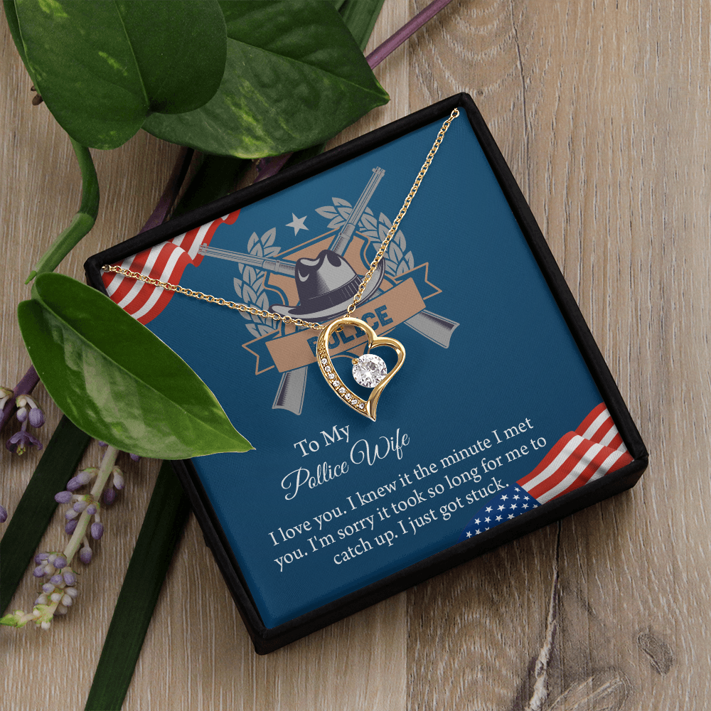 To My Police Wife Forever Love Necklace, Gift for Police Officer Wife, Police Wife Anniversary Present, Husband To Wife Birthday Gifts