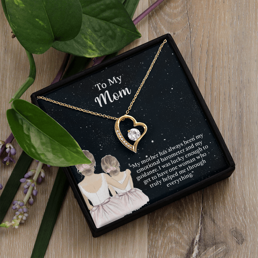 To My Mom Forever Love Necklace, Mom Birthday Gift From Daughter, Mothers Day Necklace, Message Card Jewelry For Mom
