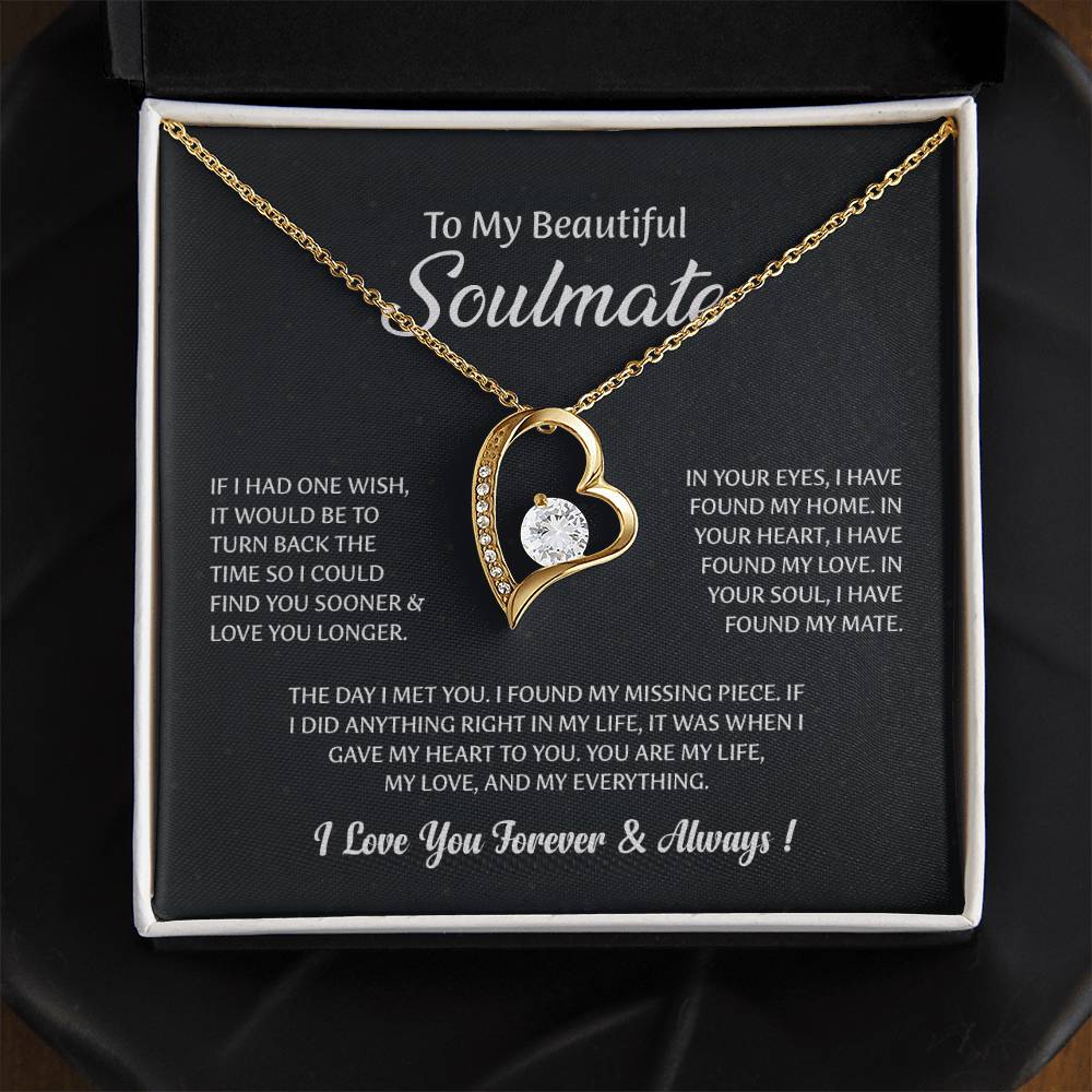 UNIDAZE To My Beautiful Soulmate Necklace, Gift for Wife,Girlfriend, Anniversary Gift, Christmas Gift for Soulmate, Soulmate Gift, Soulmate necklace ShineOn Fulfillment C30025TG C30025TR lx-C30025 PB23-WOOD PT-781 TNM-1 USER-188348