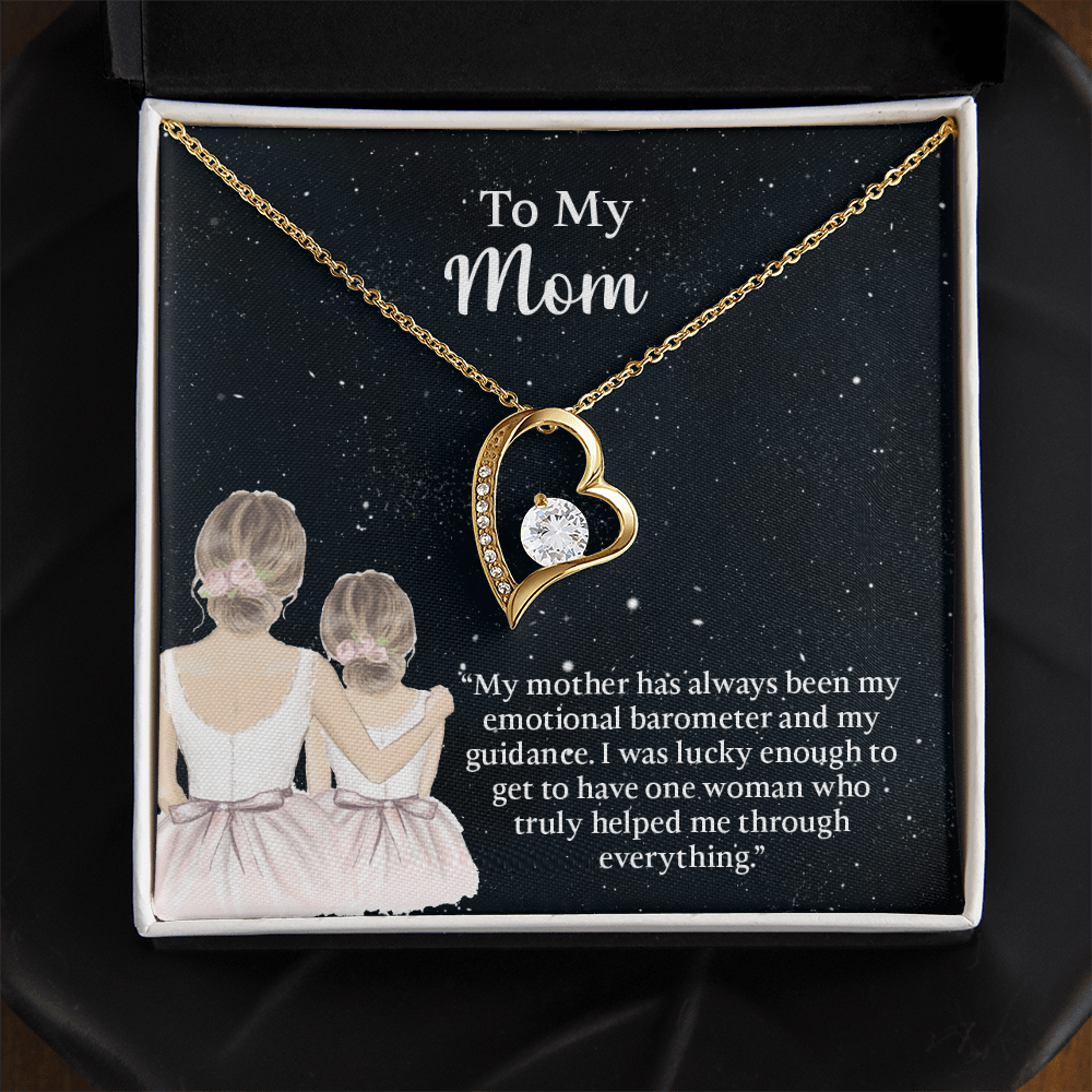 To My Mom Forever Love Necklace, Mom Birthday Gift From Daughter, Mothers Day Necklace, Message Card Jewelry For Mom