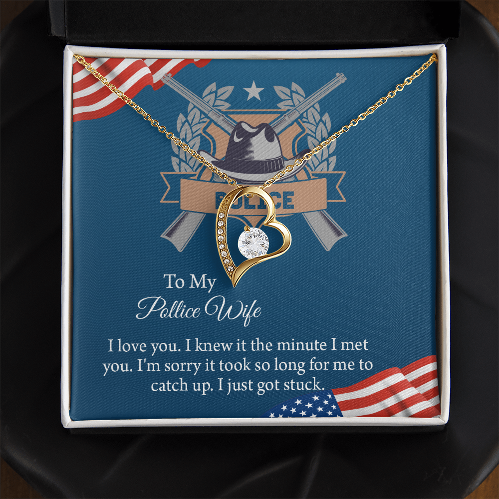 To My Police Wife Forever Love Necklace, Gift for Police Officer Wife, Police Wife Anniversary Present, Husband To Wife Birthday Gifts