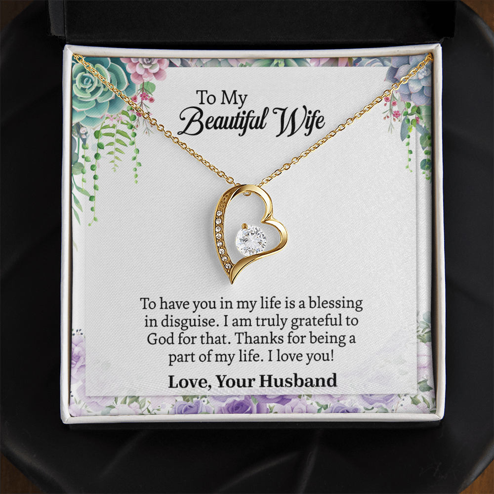 Heart To My Wife Necklace, Anniversary Gift For Wife, Wife Birthday Gift, Necklace For Wife, Wife Sentimental Gift