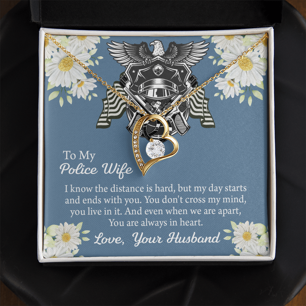 To My Police Wife Forever Love Necklace, Gift for Police Officer Wife, Police Wife Anniversary Present, Husband To Wife Birthday Gifts