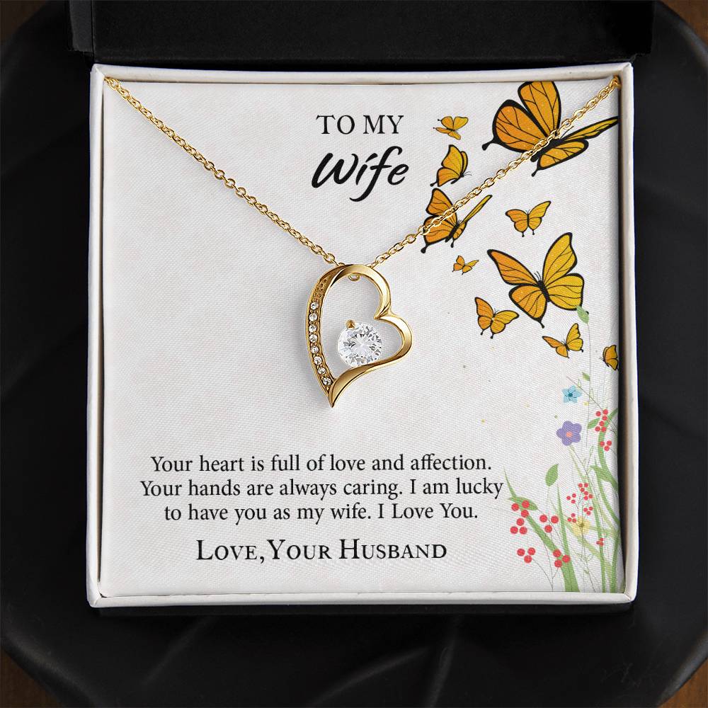 To My Wife Forever Love Necklace, Necklace Gift For Wife, Anniversary Gift For Wife, Wife Birthday Gift