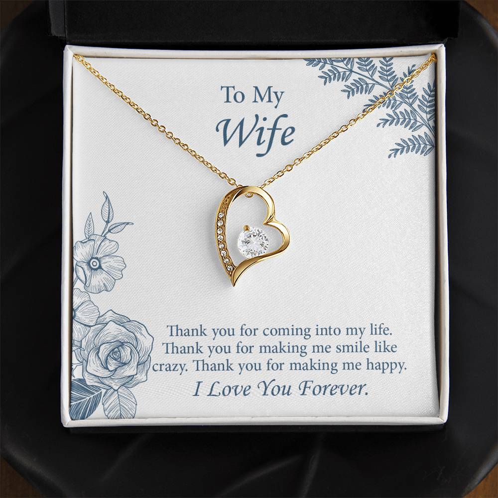 Forever Love Necklace for Wife, Necklace for Wife, Message Card Jewelry, Romantic Anniversary gift for Wife, Wife Birthday Gift