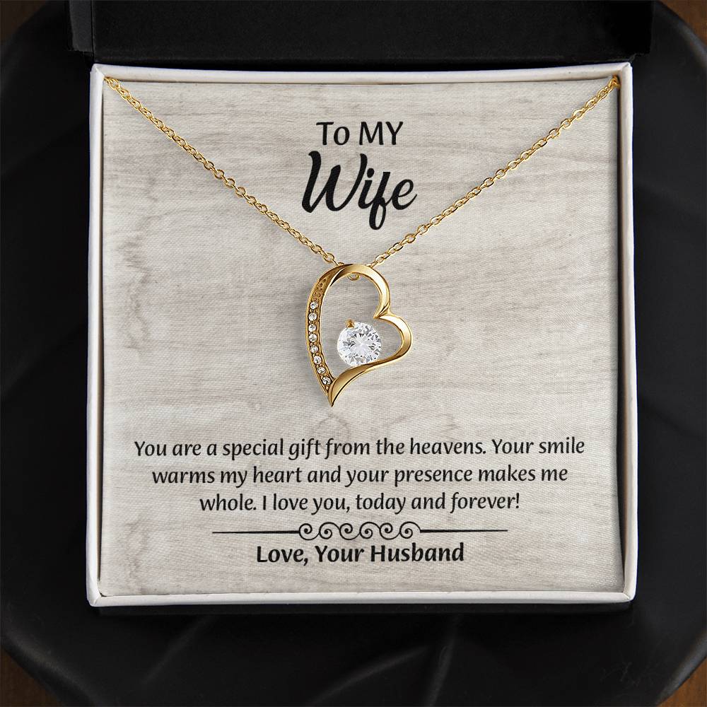 To My Wife Forever Love Necklace, Wife Jewelry, Romantic Anniversary Gift for Wife, Wife Birthday Gift, Necklace for Wife