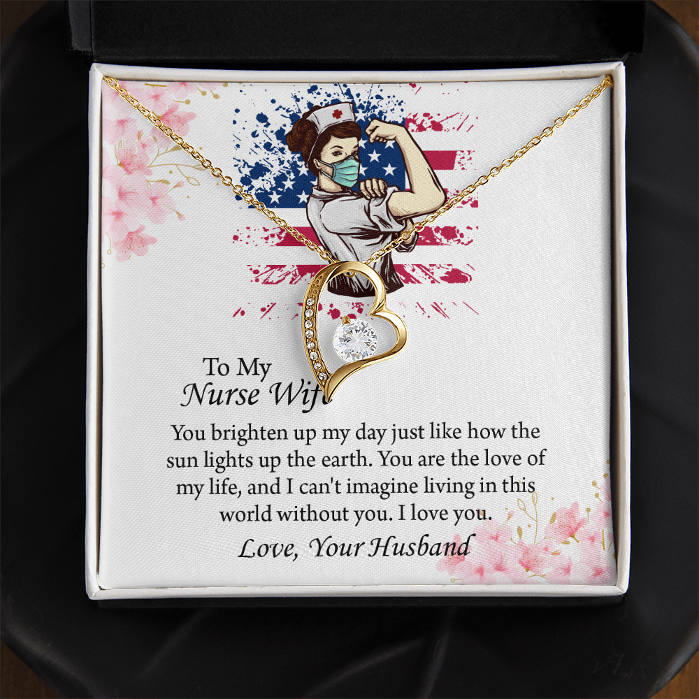 To My Nurse Wife Forever Love Necklace, Anniversary Gift for Wife, Wife Birthday Gift, Nurse Graduation Jewelry Gifts
