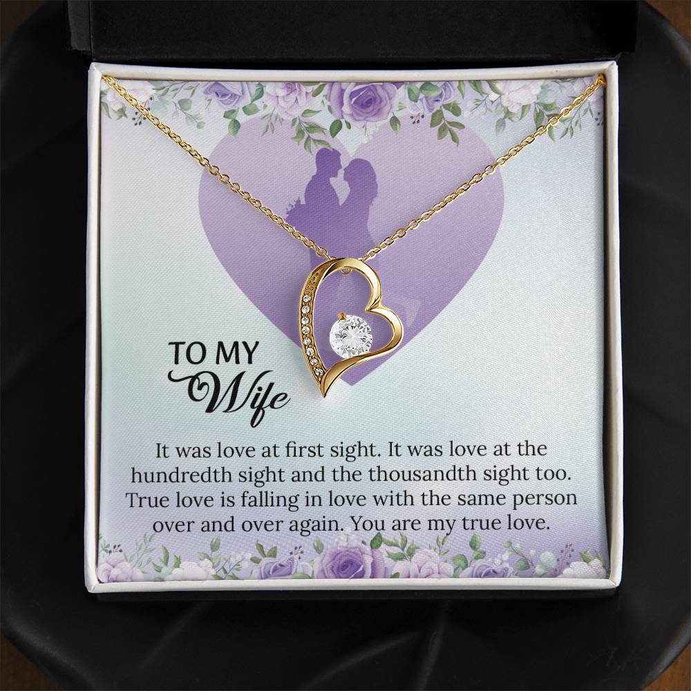 To My Wife Forever Love Necklace, Necklace For Wife, Anniversary Gift For Wife, Wife Birthday Gift