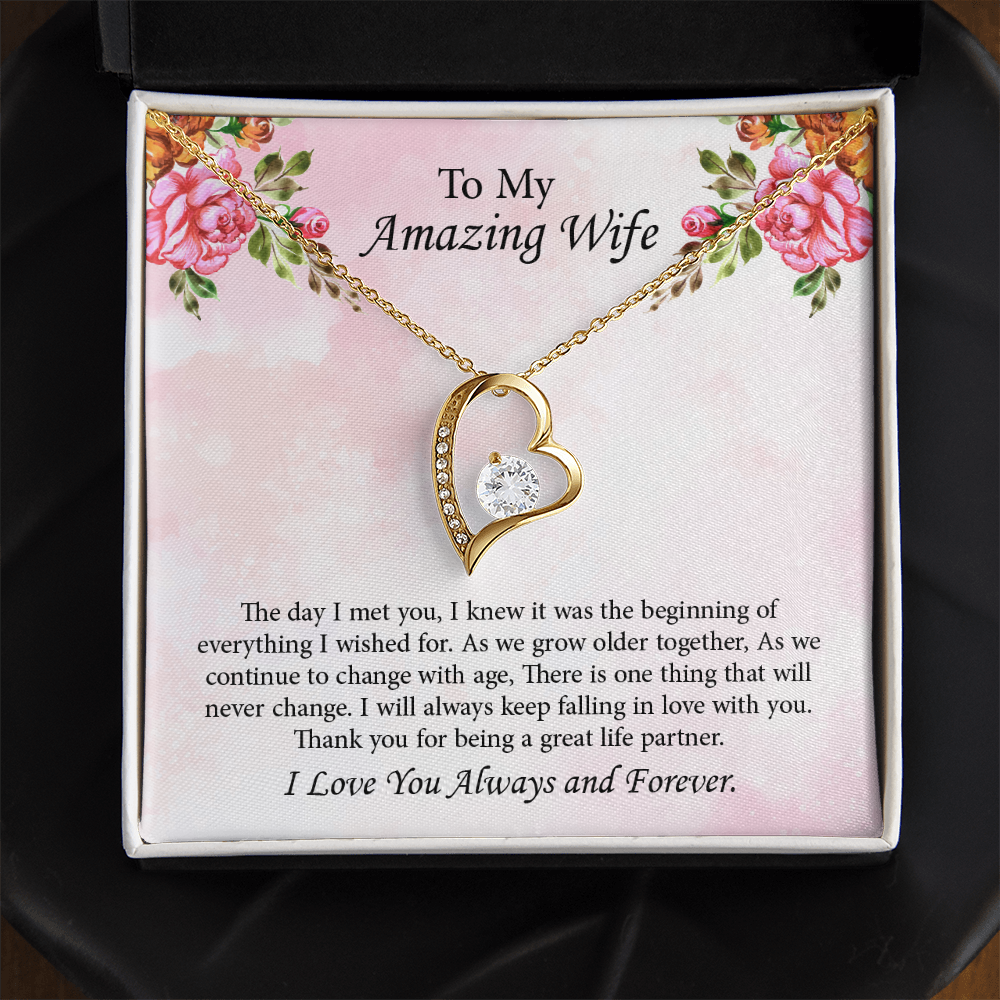 To My Amazing Wife Forever Love Necklace, Wife Jewelry, Anniversary Gift for Wife, Wife Birthday Gift, Necklace for Wife