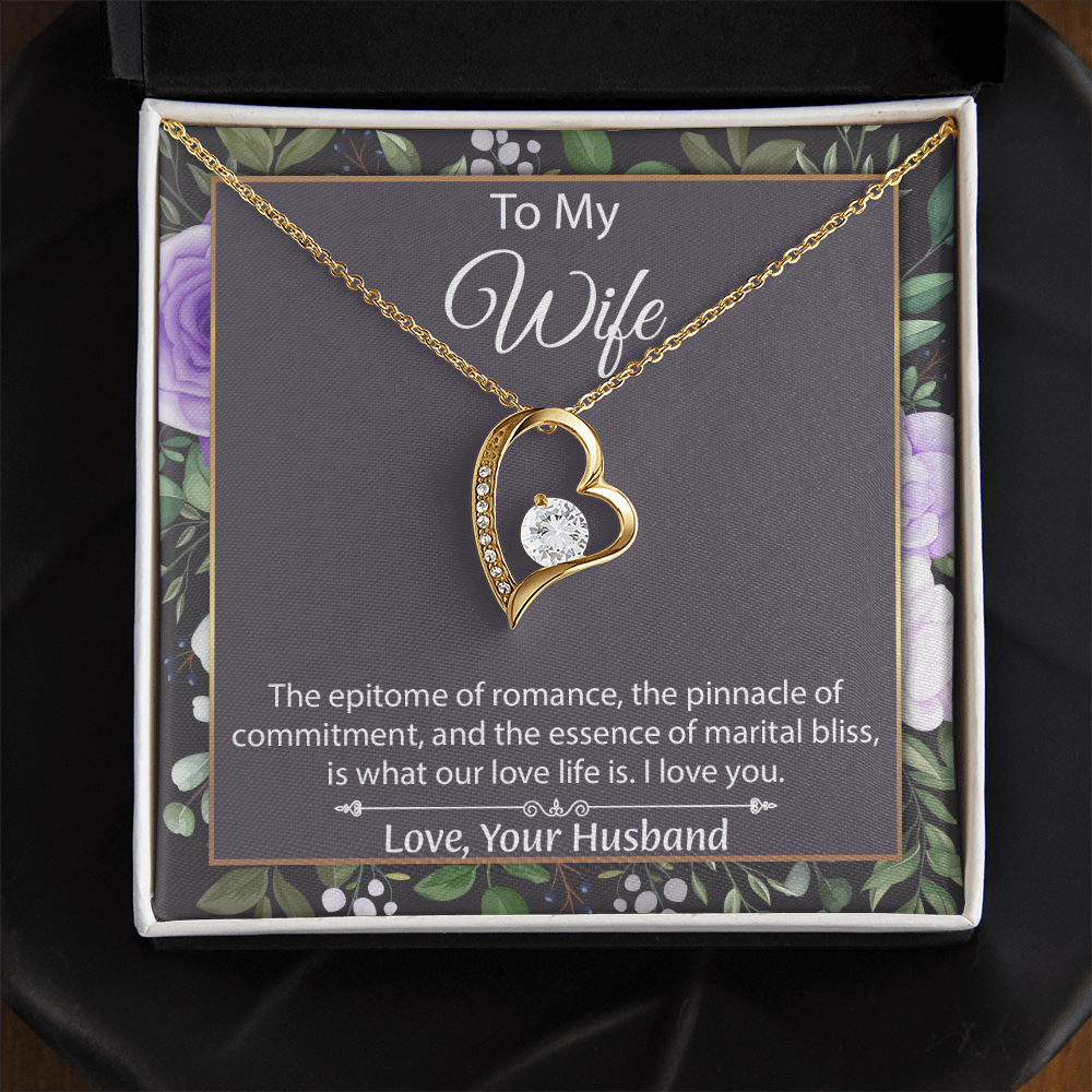 To My Wife Forever Love Necklace, Wife Sentimental Gift, Anniversary Gift For Wife, Wife Birthday Gift, Necklace For Wife