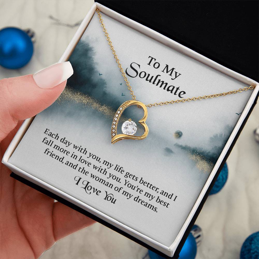 UNIDAZE To My Soulmate Necklace Gift for Her, Soulmate Jewelry for Wife, Birthday Gifts from Husband, Soulmate Gift ShineOn Fulfillment C30025TG C30025TR lx-C30025 PB23-WOOD PT-781 TNM-1 USER-188348