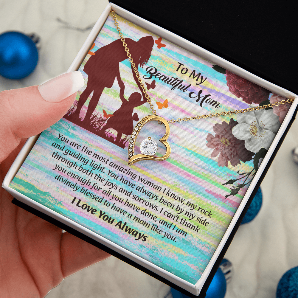To My Beautiful Mom Necklace, Mothers Day Gift To Mom, Thoughtful Present from Son, Mom Necklace From daughter