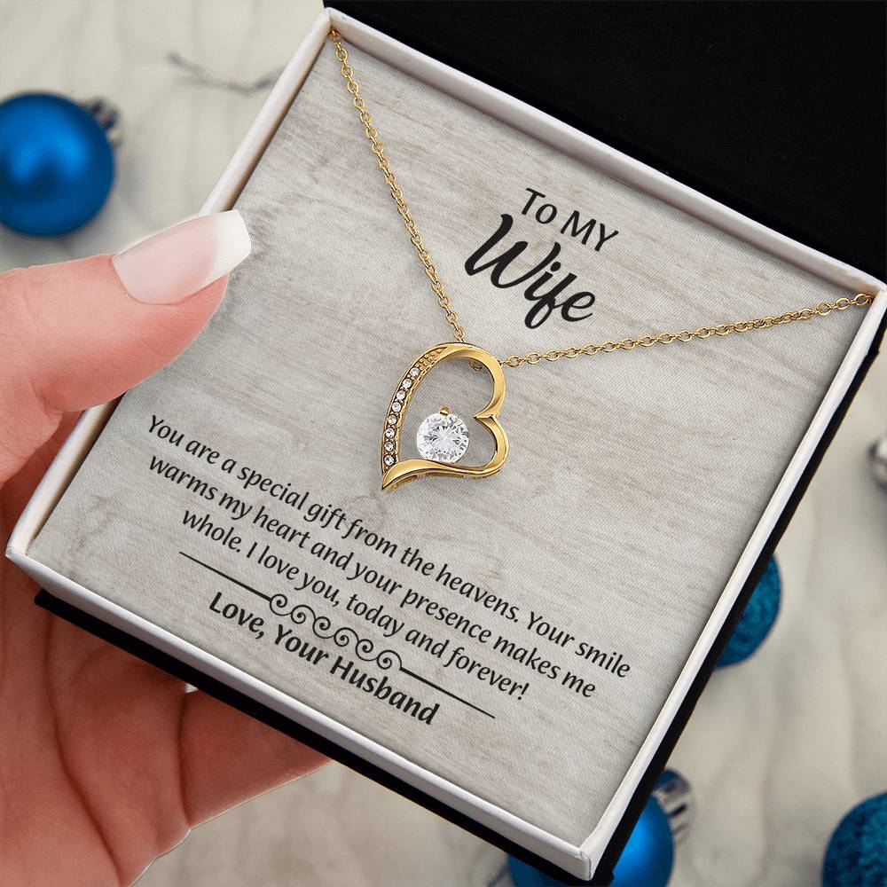 To My Wife Forever Love Necklace, Wife Jewelry, Romantic Anniversary Gift for Wife, Wife Birthday Gift, Necklace for Wife