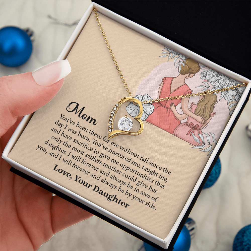 Mom Necklace, Mom Birthday Gift from Daughter, Mothers Day Necklace, Message Card Jewelry For Mom