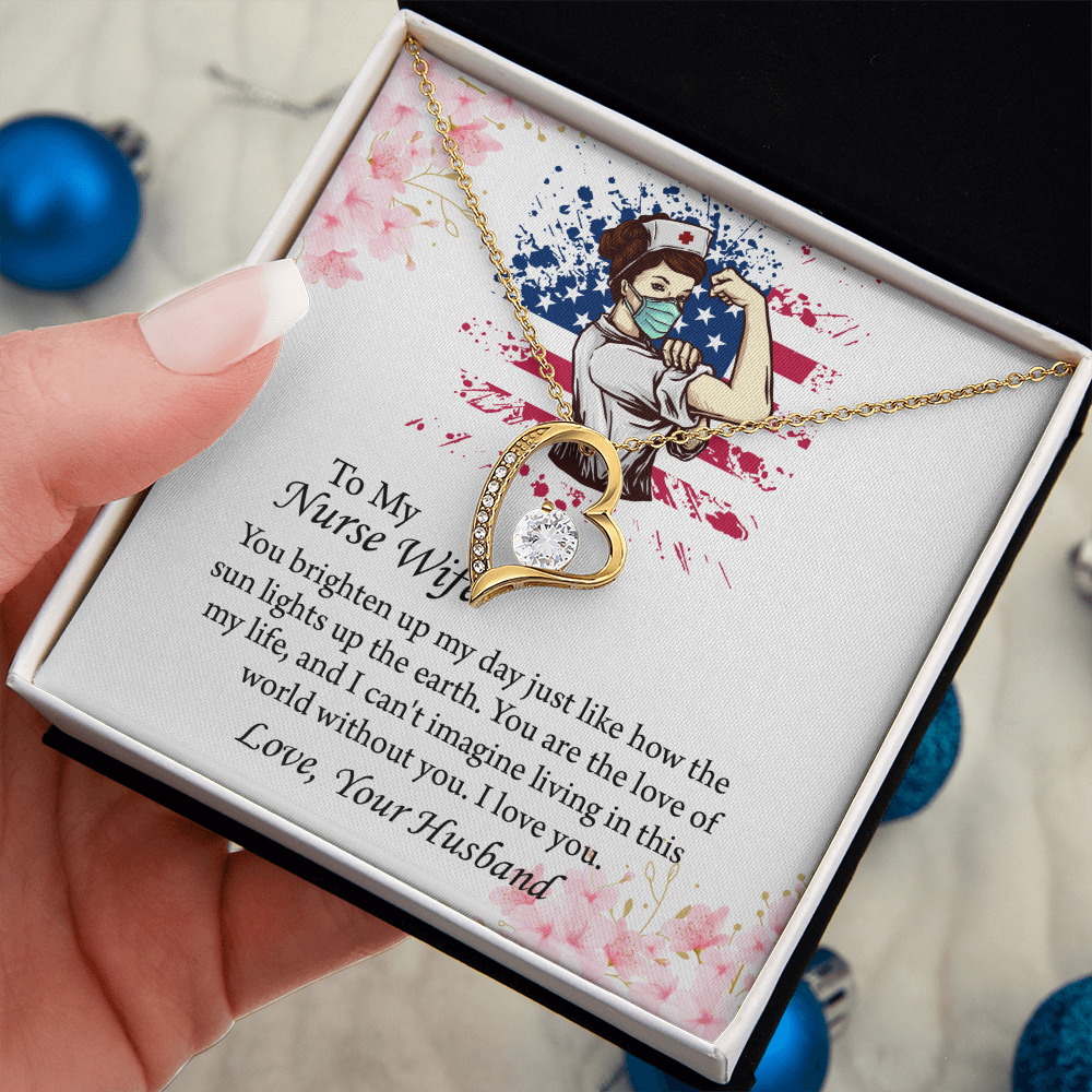 To My Nurse Wife Forever Love Necklace, Anniversary Gift for Wife, Wife Birthday Gift, Nurse Graduation Jewelry Gifts
