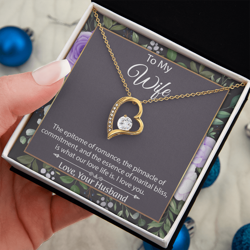 To My Wife Forever Love Necklace, Wife Sentimental Gift, Anniversary Gift For Wife, Wife Birthday Gift, Necklace For Wife