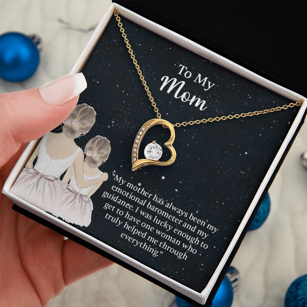 To My Mom Forever Love Necklace, Mom Birthday Gift From Daughter, Mothers Day Necklace, Message Card Jewelry For Mom