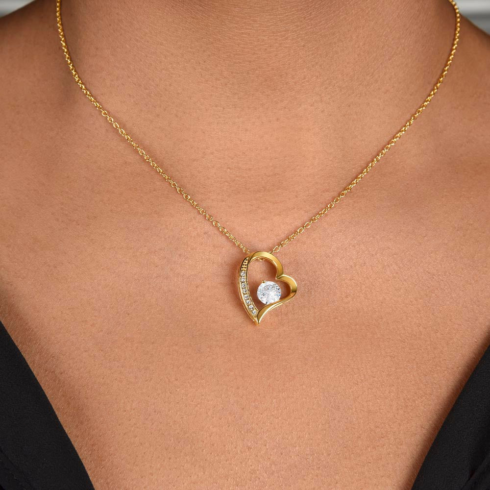 To My Mom Forever Love Necklace, Mom Birthday Gift From Daughter, Mothers Day Necklace, Message Card Jewelry For Mom