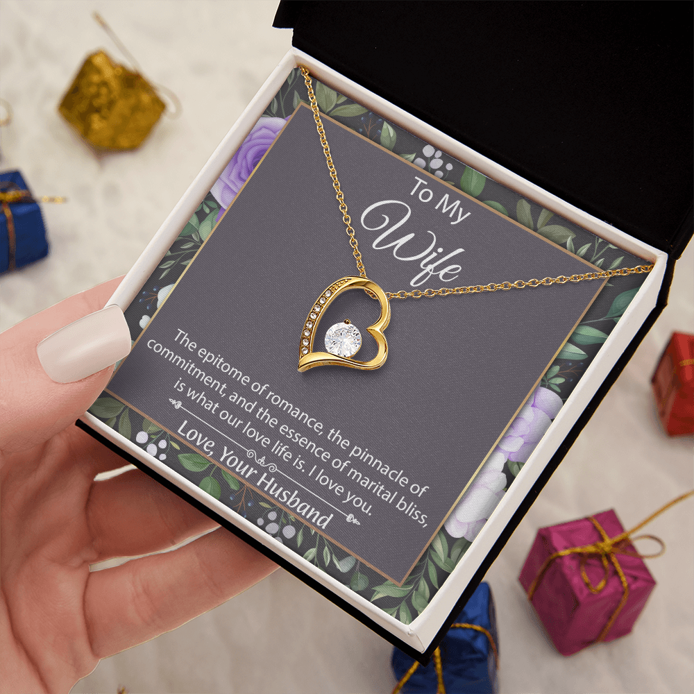To My Wife Forever Love Necklace, Wife Sentimental Gift, Anniversary Gift For Wife, Wife Birthday Gift, Necklace For Wife