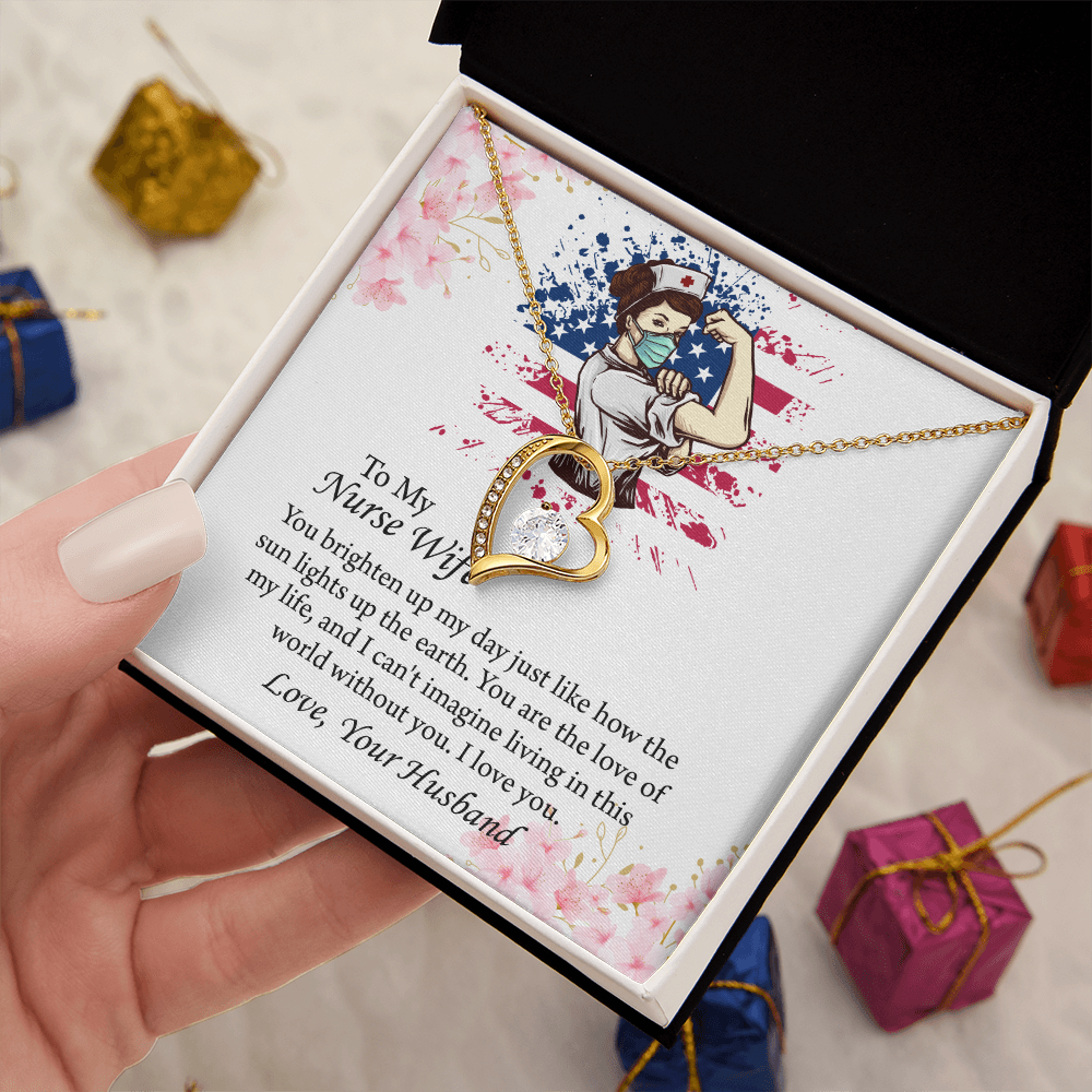 To My Nurse Wife Forever Love Necklace, Anniversary Gift for Wife, Wife Birthday Gift, Nurse Graduation Jewelry Gifts