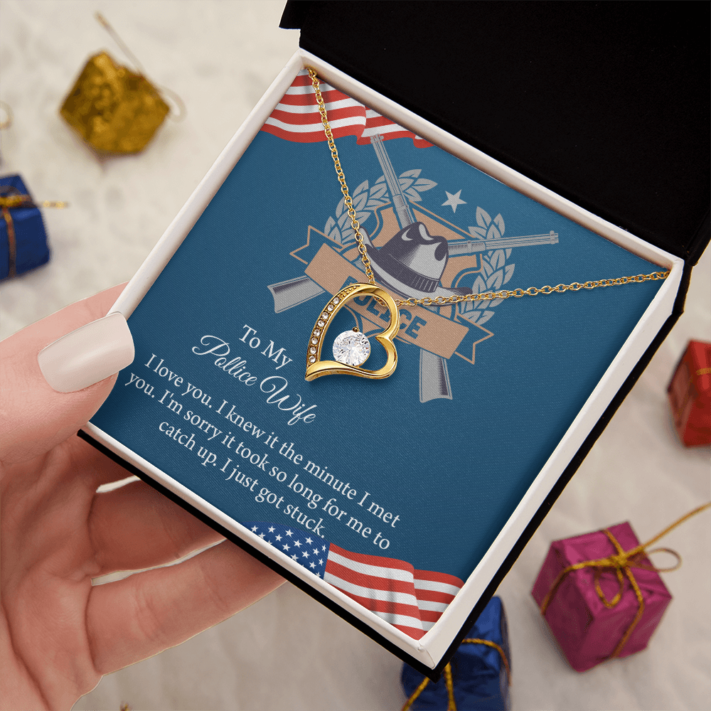 To My Police Wife Forever Love Necklace, Gift for Police Officer Wife, Police Wife Anniversary Present, Husband To Wife Birthday Gifts