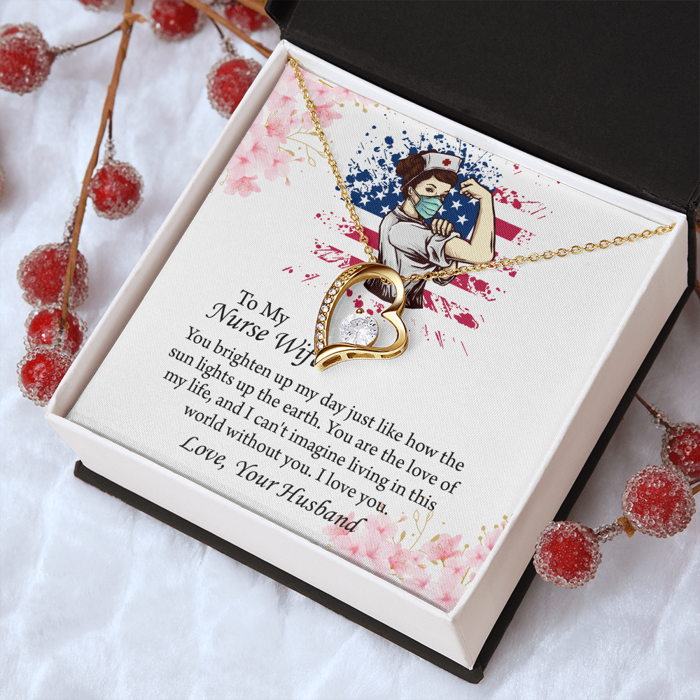To My Nurse Wife Forever Love Necklace, Anniversary Gift for Wife, Wife Birthday Gift, Nurse Graduation Jewelry Gifts