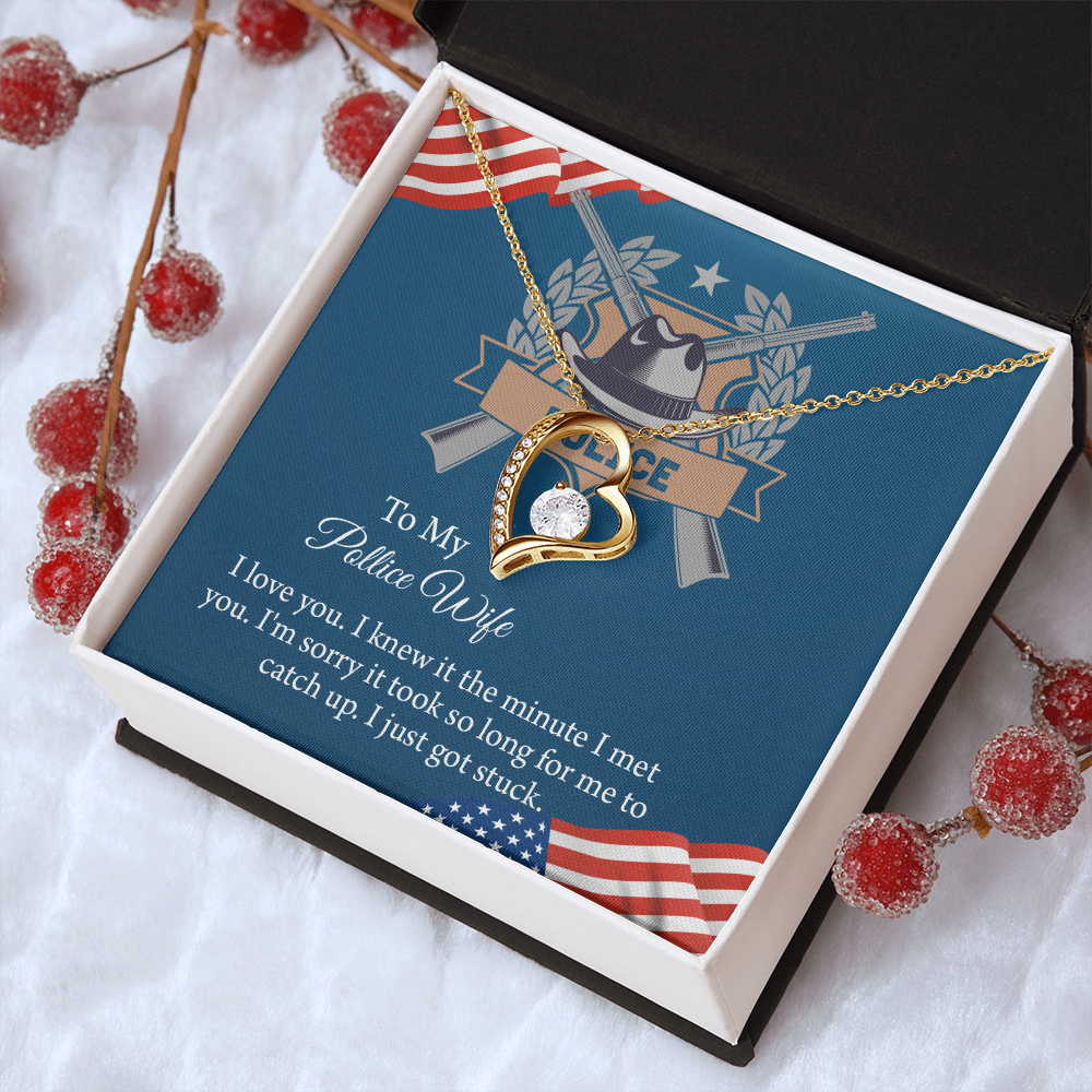 To My Police Wife Forever Love Necklace, Gift for Police Officer Wife, Police Wife Anniversary Present, Husband To Wife Birthday Gifts
