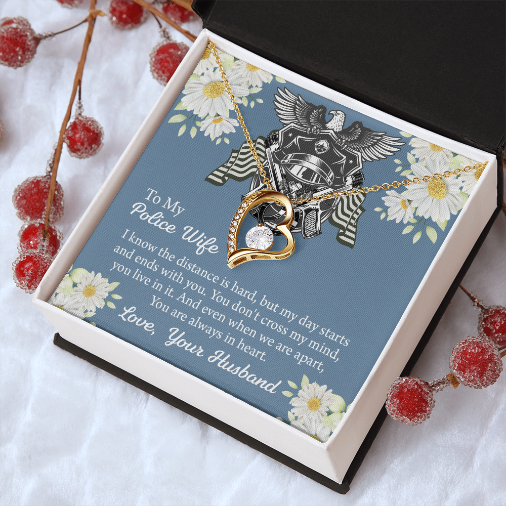 To My Police Wife Forever Love Necklace, Gift for Police Officer Wife, Police Wife Anniversary Present, Husband To Wife Birthday Gifts