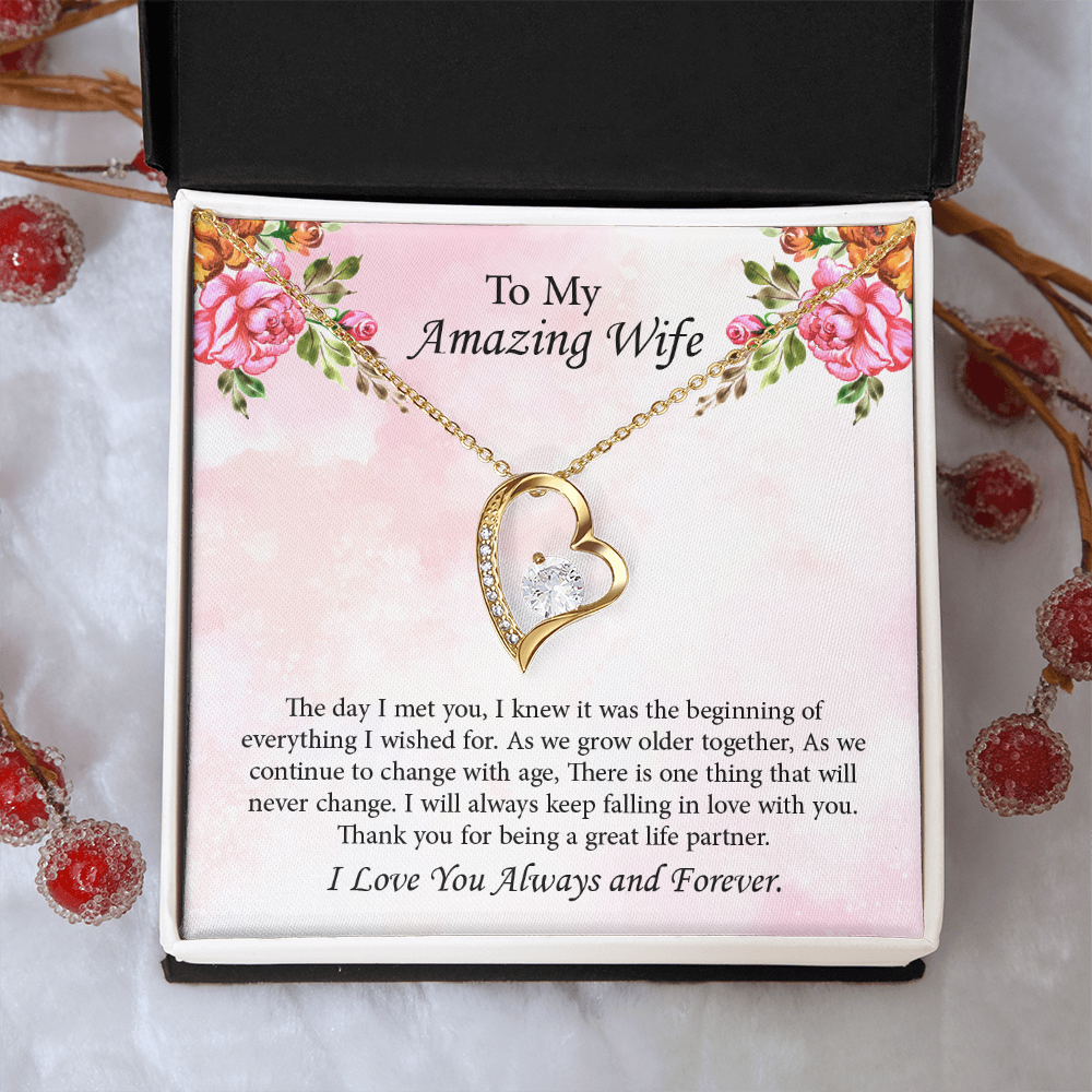 To My Amazing Wife Forever Love Necklace, Wife Jewelry, Anniversary Gift for Wife, Wife Birthday Gift, Necklace for Wife