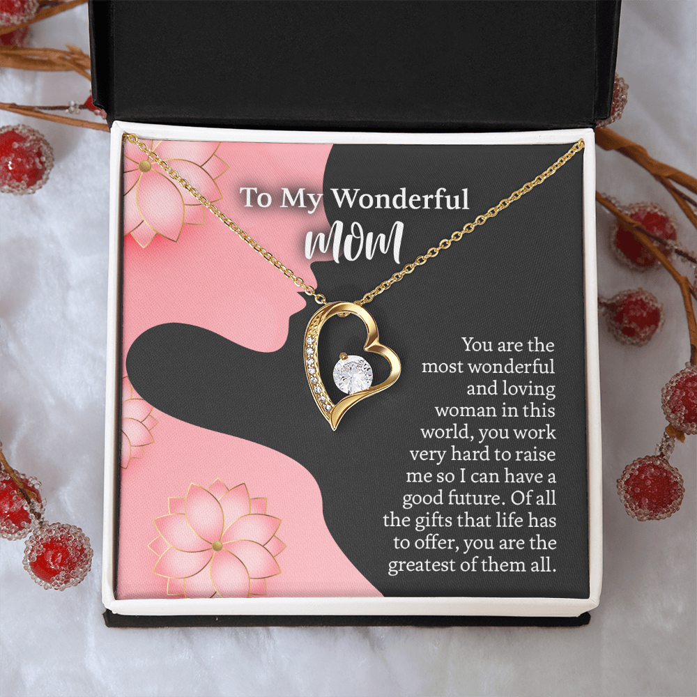 To My Wonderful Mom Necklace, Mothers Day Gift for Mom, Thoughtful Present from Son, Mom Necklace From daughter