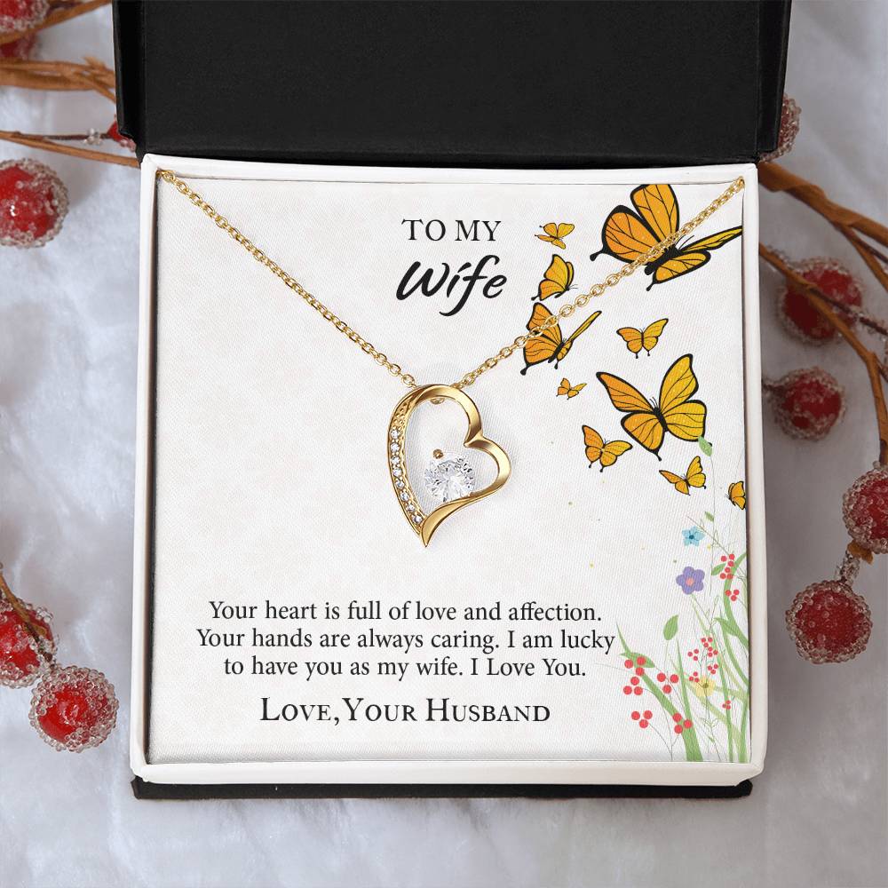 To My Wife Forever Love Necklace, Necklace Gift For Wife, Anniversary Gift For Wife, Wife Birthday Gift