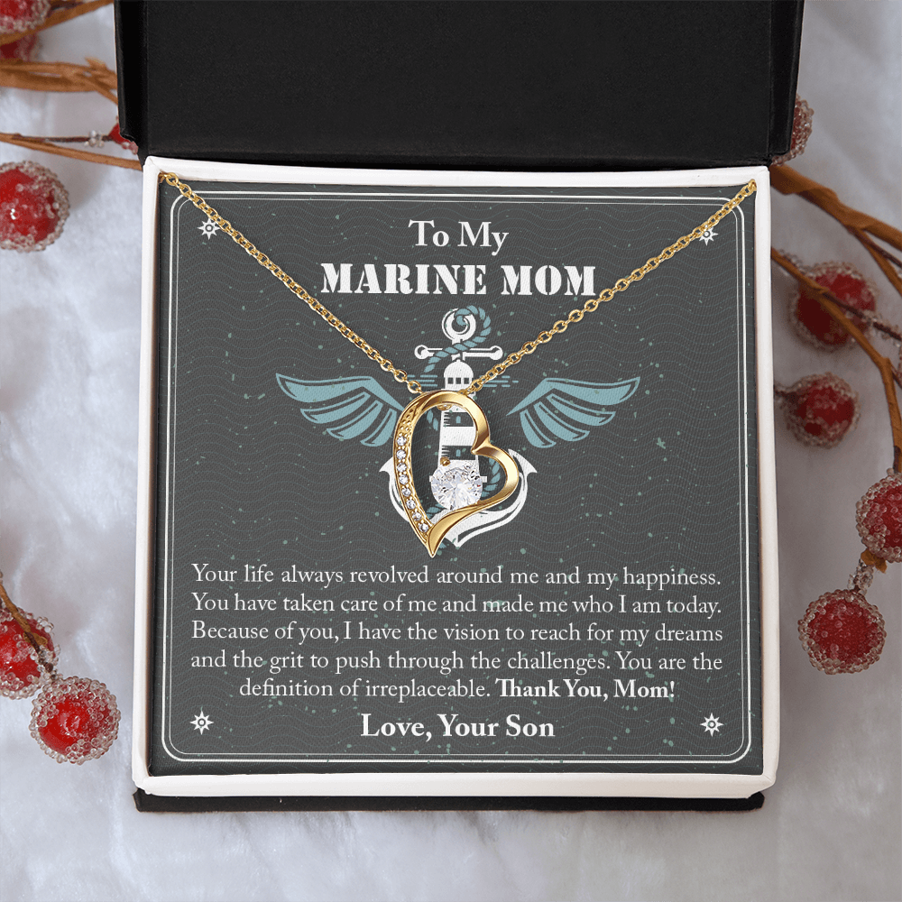 To My Marine Mom Forever Love Necklace, Military Mom Necklace, Gift For Mom Necklace, Marine Mom Gifts, Army Mom, Marine Necklace