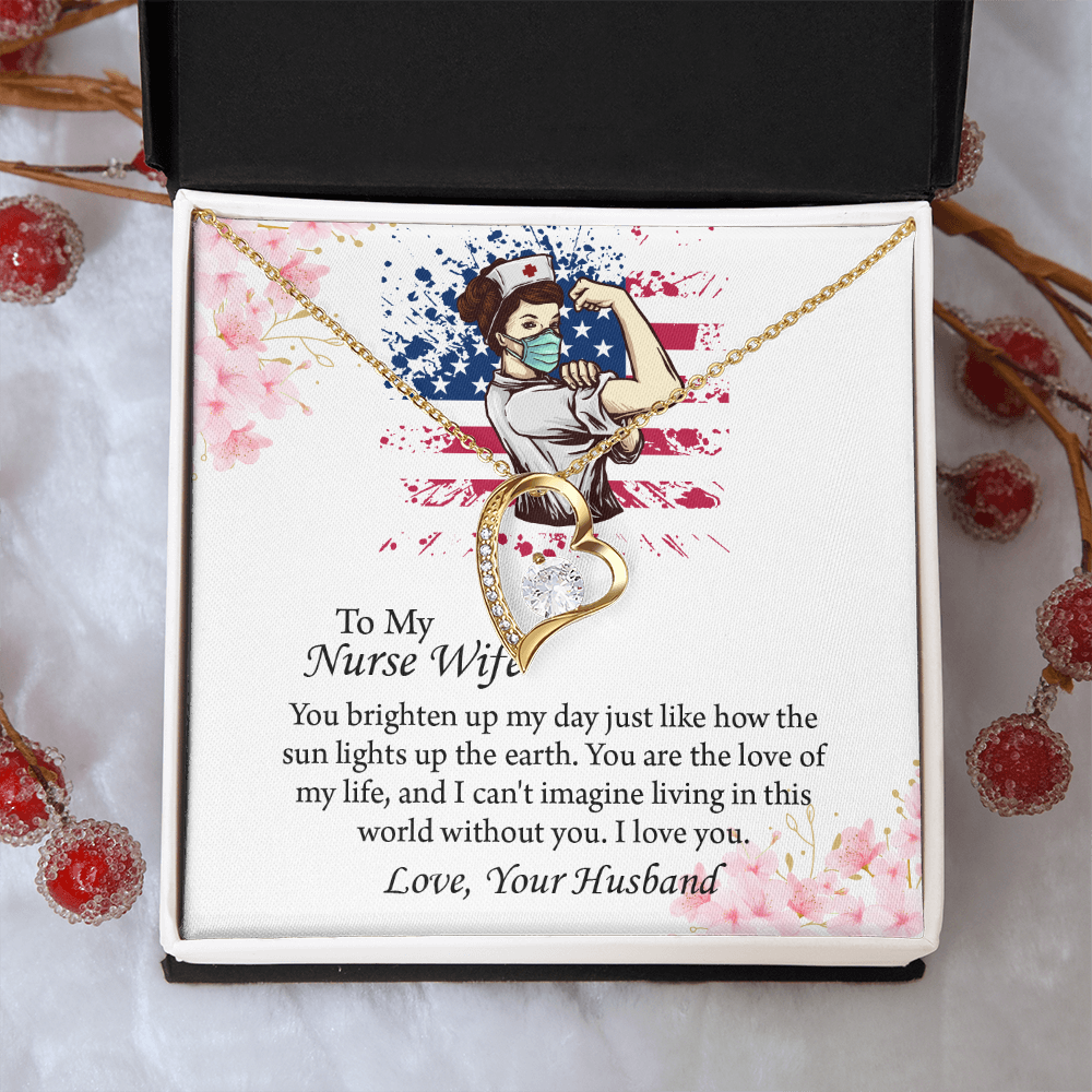 To My Nurse Wife Forever Love Necklace, Anniversary Gift for Wife, Wife Birthday Gift, Nurse Graduation Jewelry Gifts
