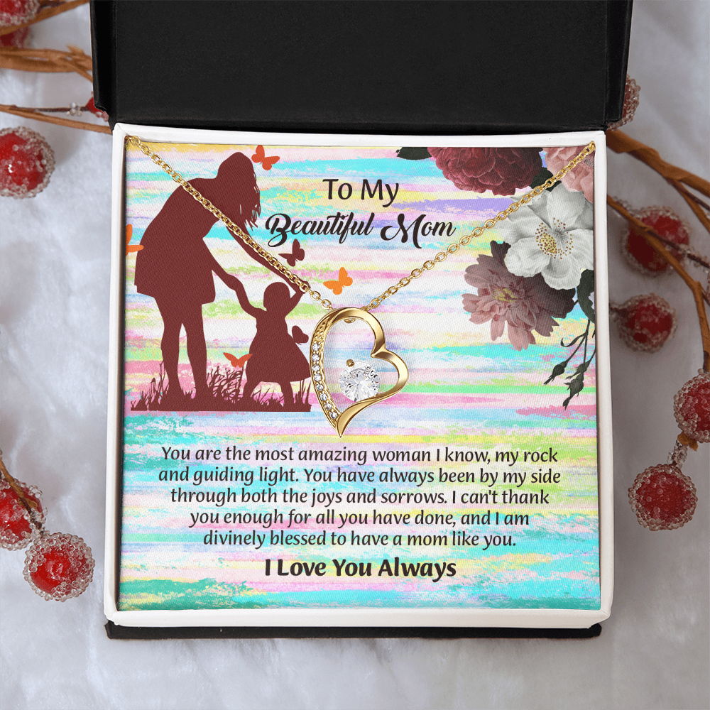 To My Beautiful Mom Necklace, Mothers Day Gift To Mom, Thoughtful Present from Son, Mom Necklace From daughter