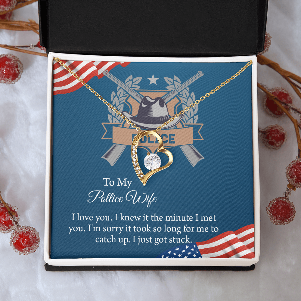 To My Police Wife Forever Love Necklace, Gift for Police Officer Wife, Police Wife Anniversary Present, Husband To Wife Birthday Gifts