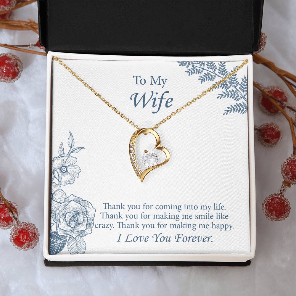 Forever Love Necklace for Wife, Necklace for Wife, Message Card Jewelry, Romantic Anniversary gift for Wife, Wife Birthday Gift