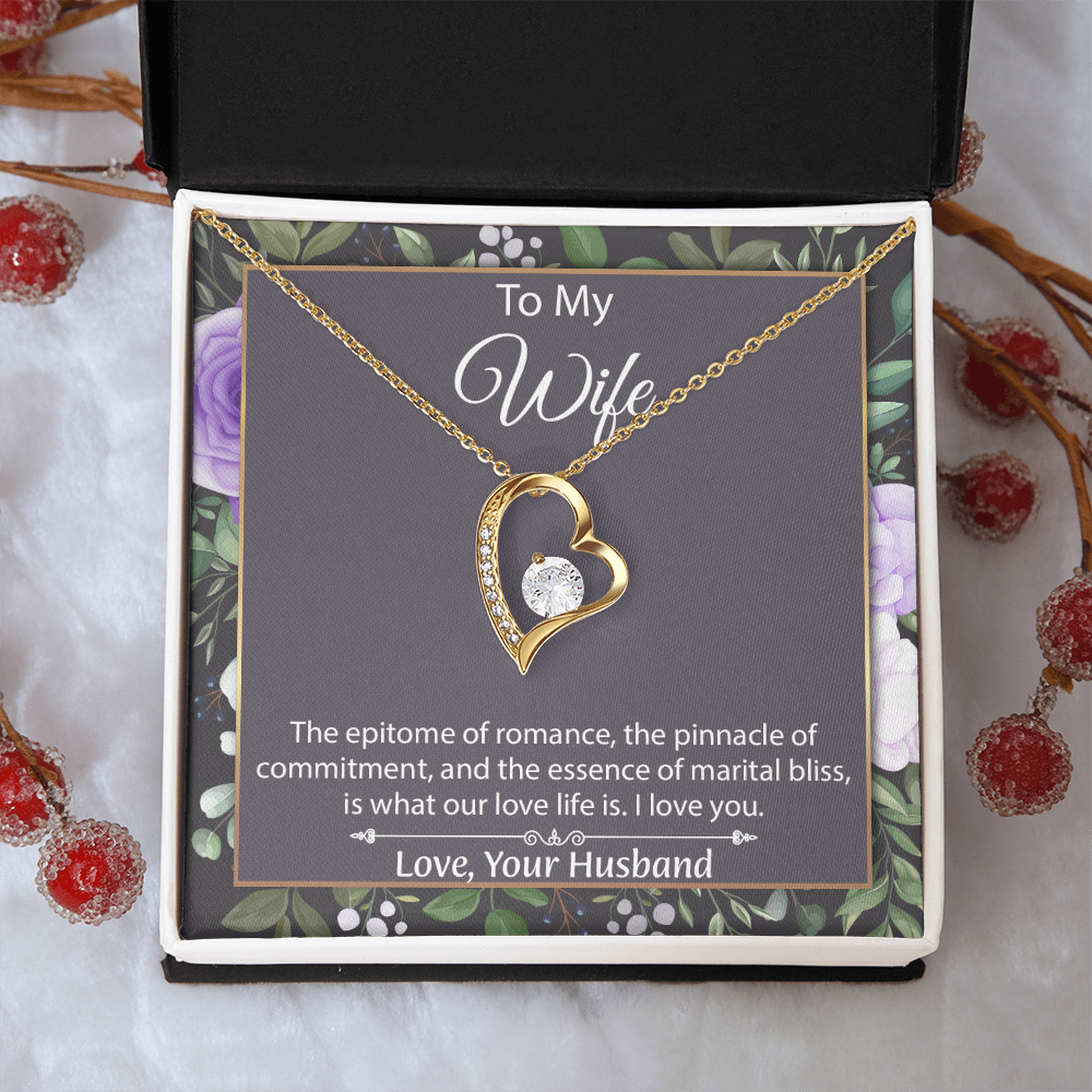 To My Wife Forever Love Necklace, Wife Sentimental Gift, Anniversary Gift For Wife, Wife Birthday Gift, Necklace For Wife