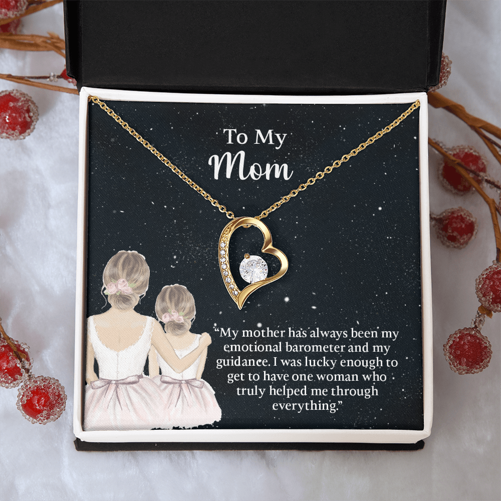 To My Mom Forever Love Necklace, Mom Birthday Gift From Daughter, Mothers Day Necklace, Message Card Jewelry For Mom