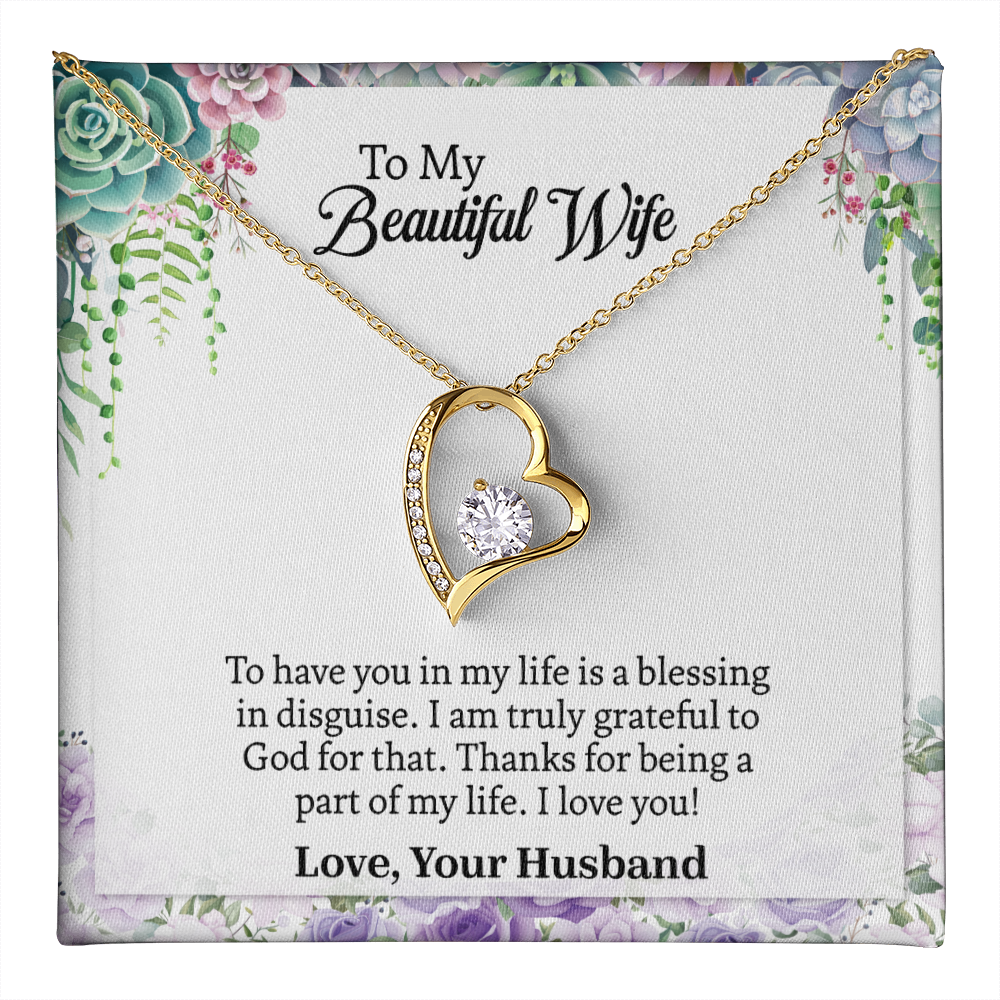 Heart To My Wife Necklace, Anniversary Gift For Wife, Wife Birthday Gift, Necklace For Wife, Wife Sentimental Gift