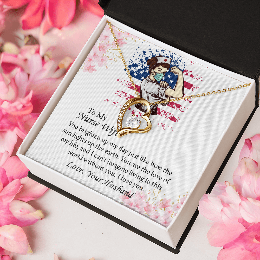 To My Nurse Wife Forever Love Necklace, Anniversary Gift for Wife, Wife Birthday Gift, Nurse Graduation Jewelry Gifts