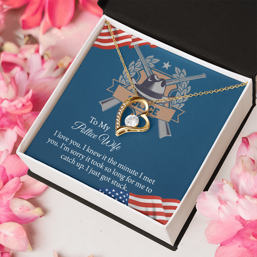 To My Police Wife Forever Love Necklace, Gift for Police Officer Wife, Police Wife Anniversary Present, Husband To Wife Birthday Gifts