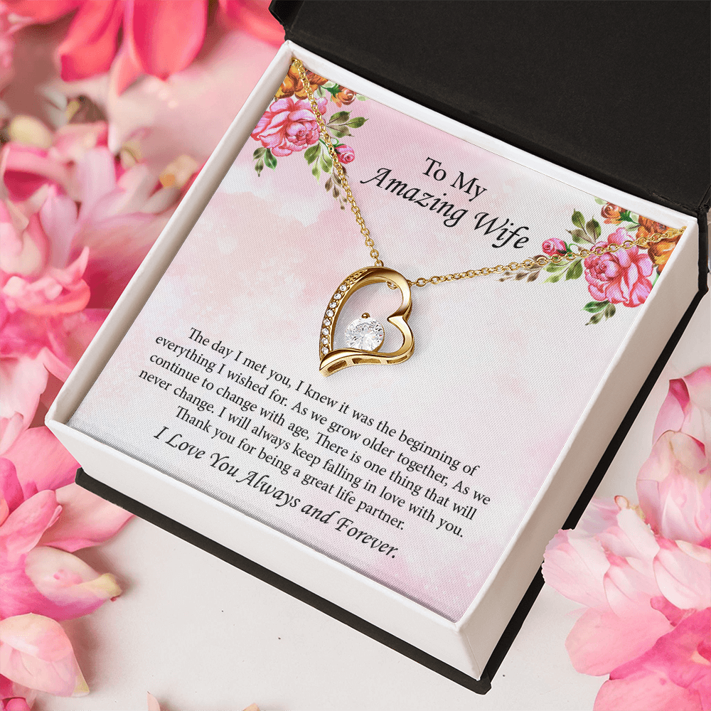 To My Amazing Wife Forever Love Necklace, Wife Jewelry, Anniversary Gift for Wife, Wife Birthday Gift, Necklace for Wife