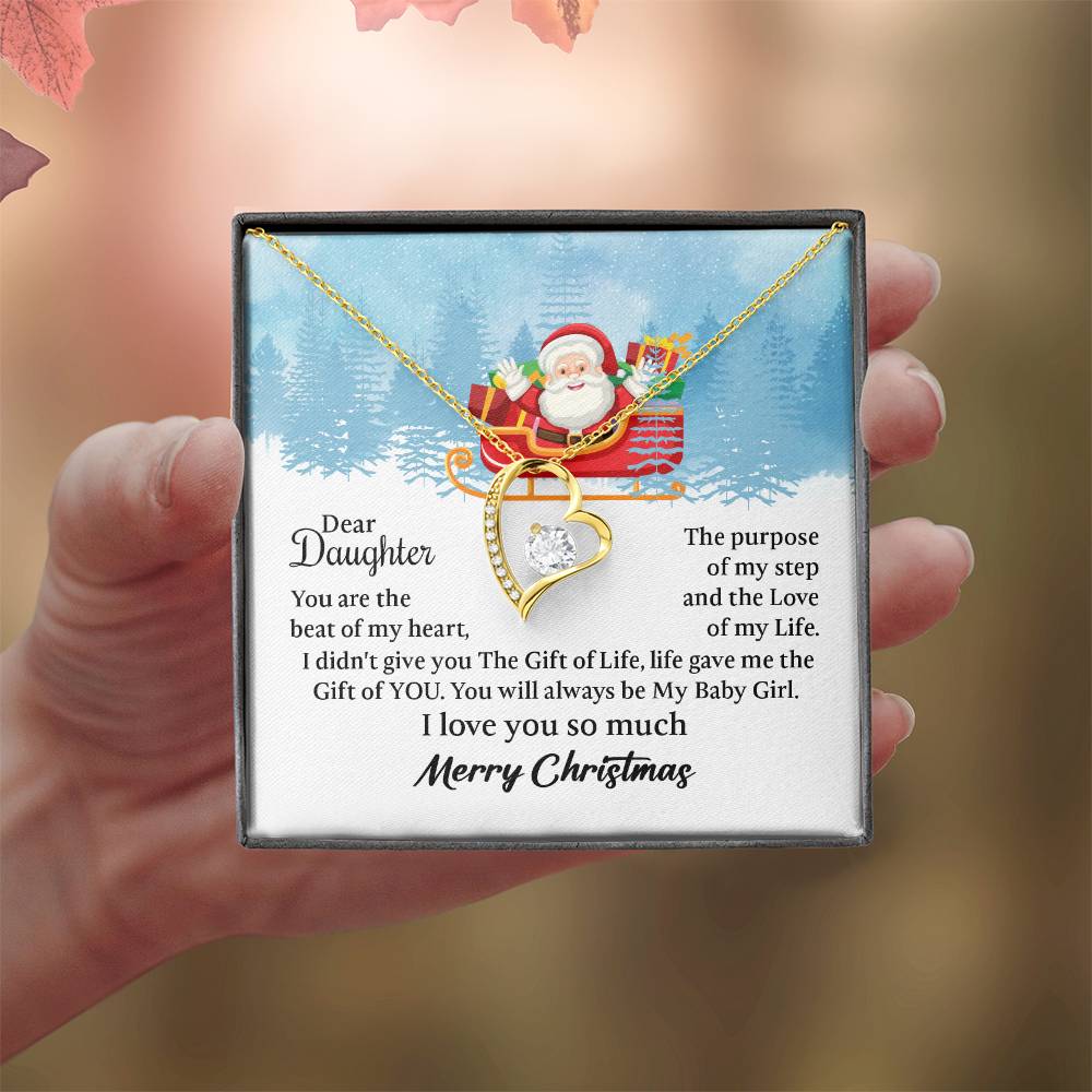 UNIDAZE Dear Daughter Forever Love Necklace, Gift For Daughter, Mother Daughter Gift, Daughter Christmas Gift ShineOn Fulfillment C30025TG C30025TR lx-C30025 PB23-WOOD PT-781 TNM-1 USER-188348
