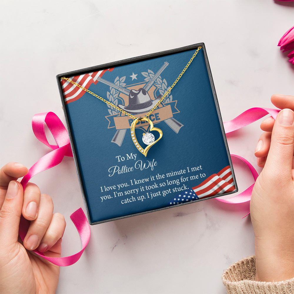 To My Police Wife Forever Love Necklace, Gift for Police Officer Wife, Police Wife Anniversary Present, Husband To Wife Birthday Gifts