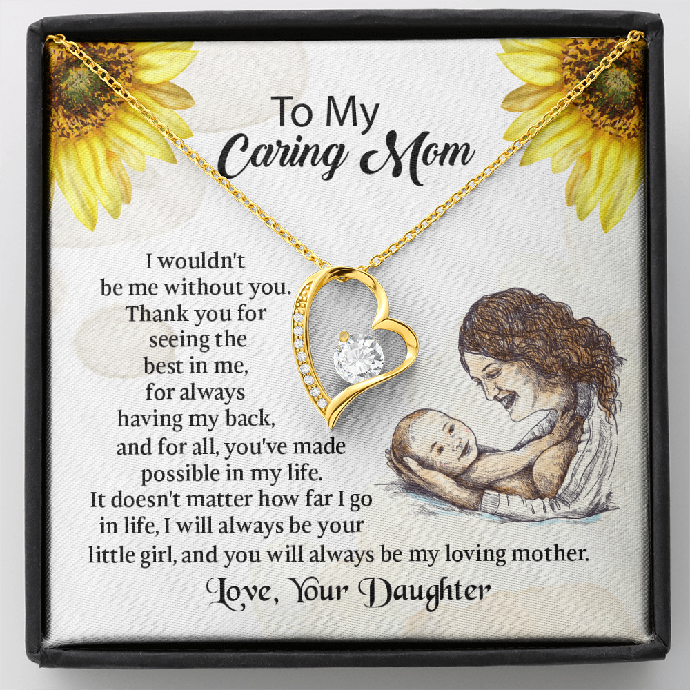 To My Mom Forever Love Necklace, Mothers Day Necklace, Mom Birthday Gift from Daughter, Message Card Jewelry For Mom