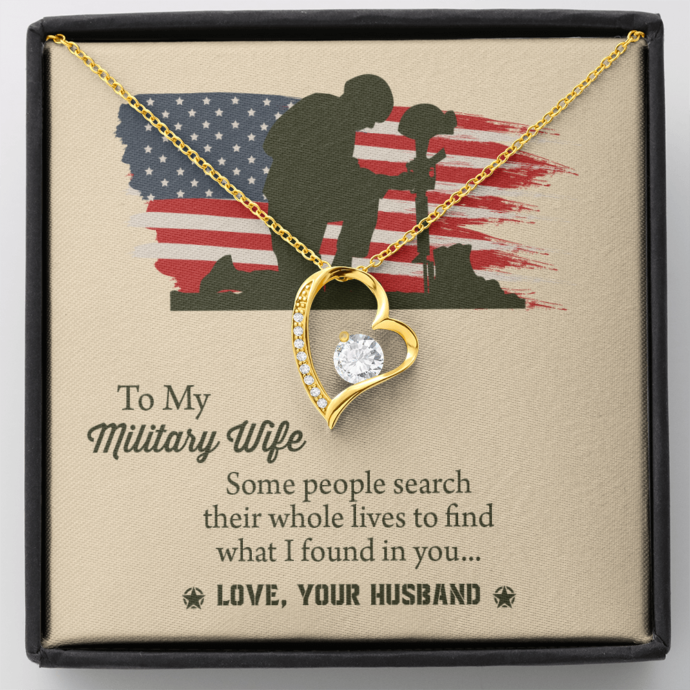 To My Military Wife Forever Love Necklace, Military Wife Gift, Gift from Husband to Wife, Anniversary Gift for Army Wife