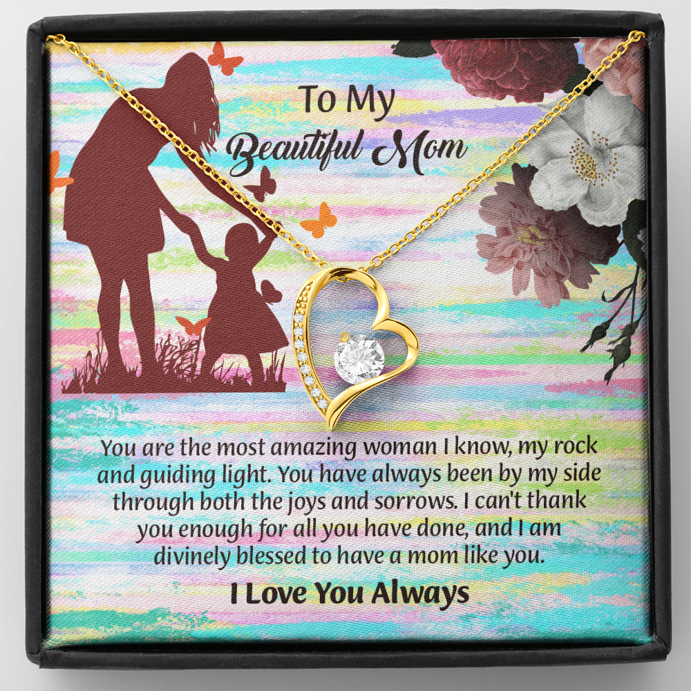 To My Beautiful Mom Necklace, Mothers Day Gift To Mom, Thoughtful Present from Son, Mom Necklace From daughter