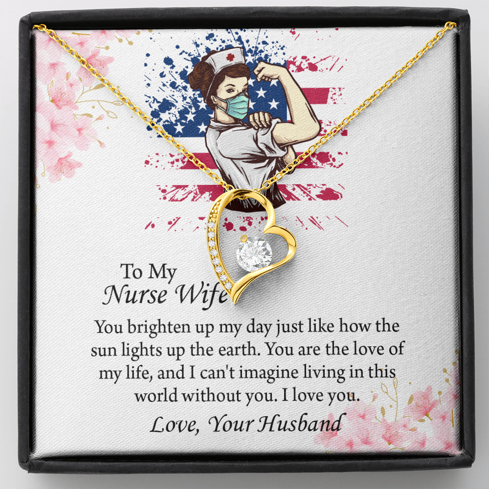 To My Nurse Wife Forever Love Necklace, Anniversary Gift for Wife, Wife Birthday Gift, Nurse Graduation Jewelry Gifts